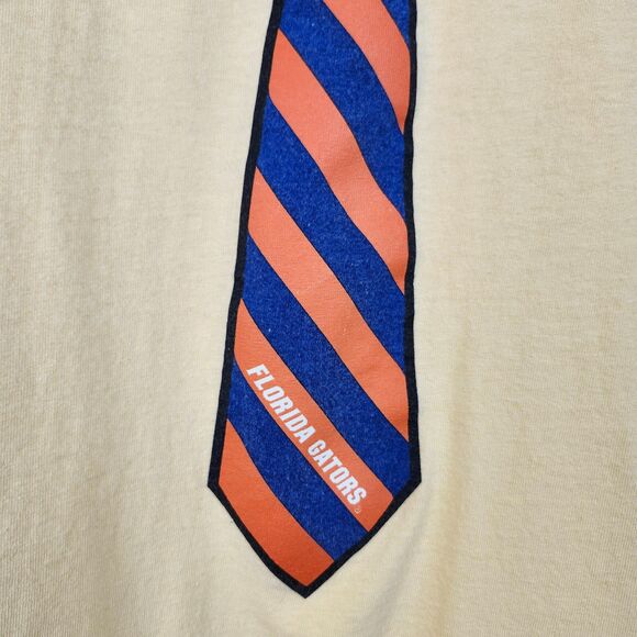 Gildan Men's Florida Gators T-Shirt Yellow w/ Blue & Orange Tie & Logo XL Cotton - Picture 2 of 7